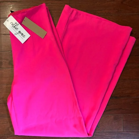 NWT Hot Pink Wide Leg Dress Pants - Picture 1 of 2